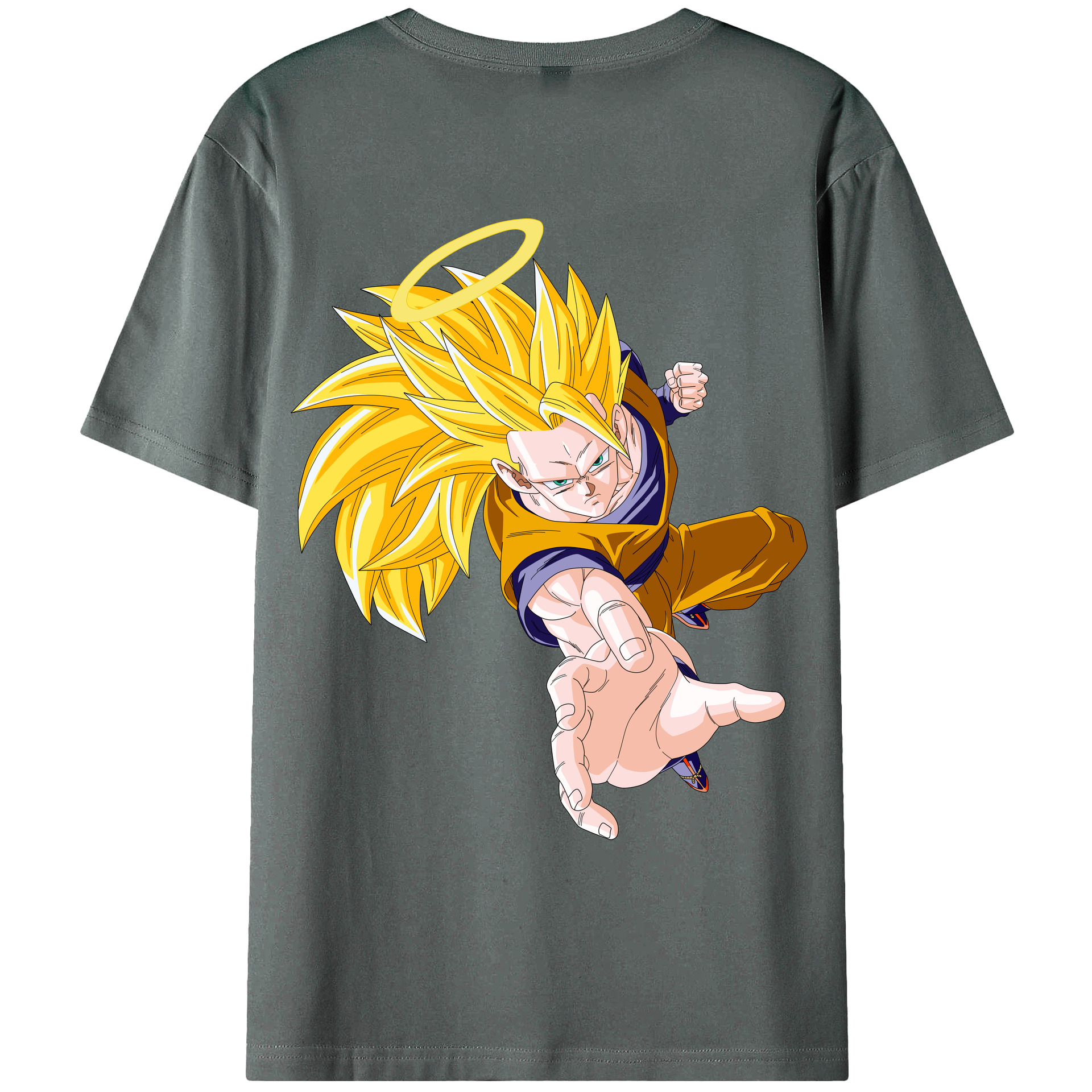 （画像用） ドラゴンボール 孫悟空（そん ごくう）Son Goku カカロット DRAGON BALL Kakarotto 綿100％ メンズ半袖Tシャツ（バックプリント） 通気性